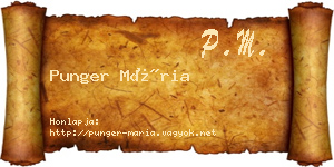 Punger Mária névjegykártya