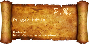 Punger Mária névjegykártya